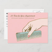 Salon Appointinder Roze Gold  Comb Briefkaart (Voorkant / Achterkant)