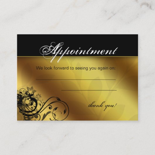 Salon Appointment Card Spa Gold Floral Butterfly Afsprakenkaartje (Voorkant)