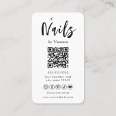 Salon Artiste Nail Qr Code Carte de visite élégant (Dos)