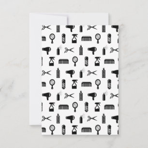 Salon & Barber Hairdresser Pattern CUSTOM BG COLOR Bedankkaart