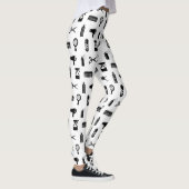 Salon & Barber Hairdresser Pattern CUSTOM BG COLOR Leggings (Rechts)