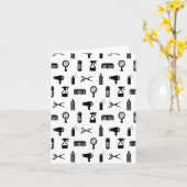 Salon & Barber Hairdresser Pattern CUSTOM COLOR Kaart (Gele Bloem)