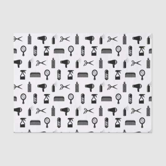 Salon & Barber Hairdresser Pattern CUSTOM COLOR Tissuepapier (Voorkant)