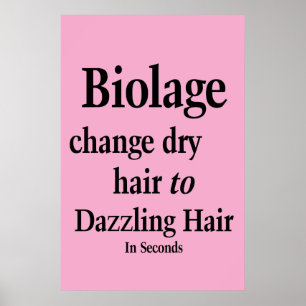 Salon Barbershop Affiche Hair Dry à Dazz Biolage