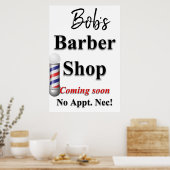 Salon Barbershop Affiches Barbershop Bientôt (Cuisine)