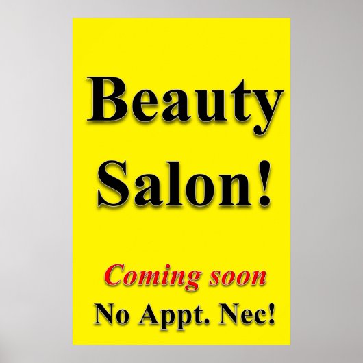 Salon Barbershop Affiches Beauté Salon Bientôt (Devant)