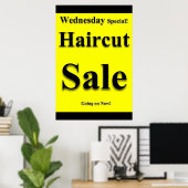 Salon Barbershop Affiches Mercredi Haircut Vente (Bureau à domicile)