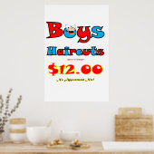 Salon Barbershop Poster Boys Haircuts (Cuisine)
