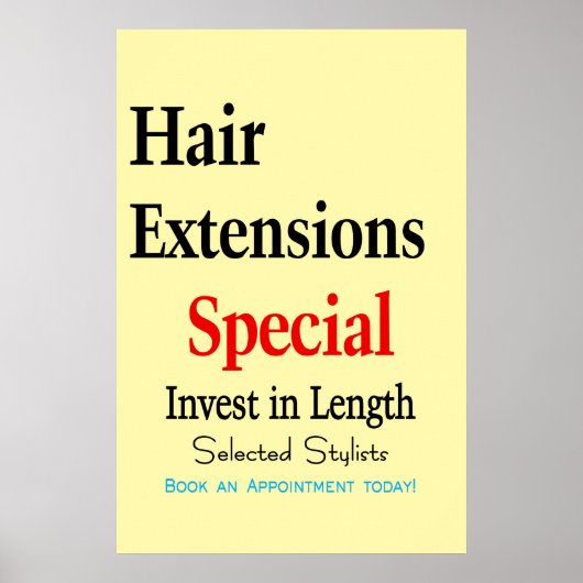 Salon Barbershop Poster Hair Extensions Length (Voorkant)