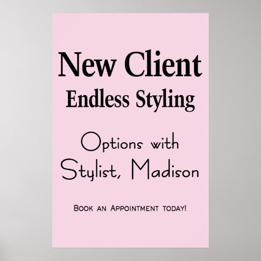Salon Barbershop Poster Hair New Client Stylist (Devant)