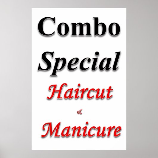 Salon Barbershop Posters Combo Haircut & Manicure (Devant)