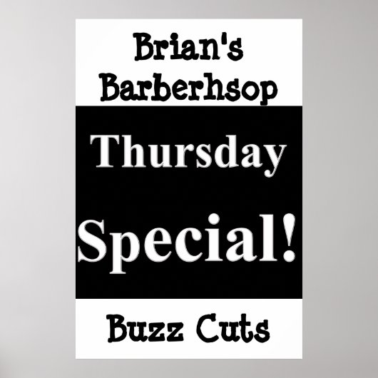 Salon Barbershop Posters donderdag Buzz Cuts (Voorkant)