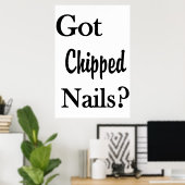 Salon Barbershop Posters Got Chipped Nails? (Bureau à domicile)