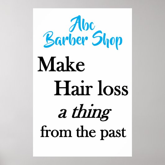 Salon Barbershop Posters Hair Loss  (Devant)