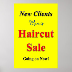 Salon Barbershop Posters Haircut Sale