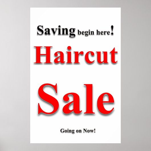 Salon Barbershop Posters Haircut Sale Savings (Voorkant)