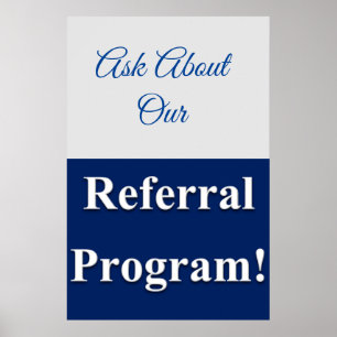 Salon Barbershop Posters Referral Programme Blue