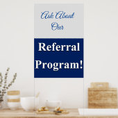 Salon Barbershop Posters Referral Programme Blue (Keuken)