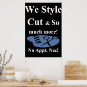 Salon Barbershop Posters We Cut & Style More (Cuisine)
