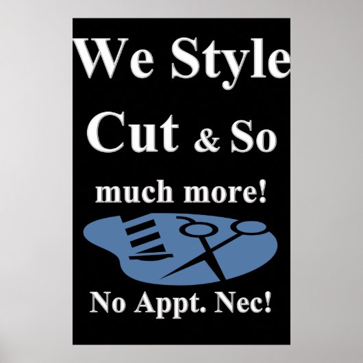 Salon Barbershop Posters We Cut & Style More (Devant)