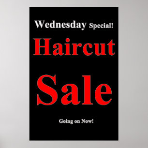 Salon Barbershop Posters Woensdag Haircut Sale