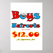 Salon Barbier Poster Boys Coiffures (Devant)