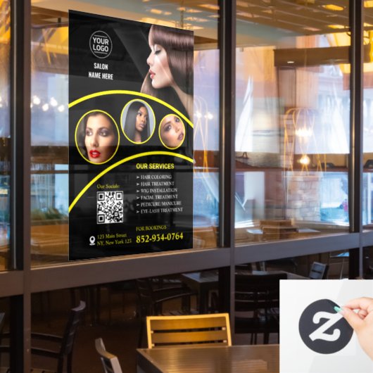 Salon Bedrijfs Custom Raamfolie Raamsticker (Restaurant Raam)