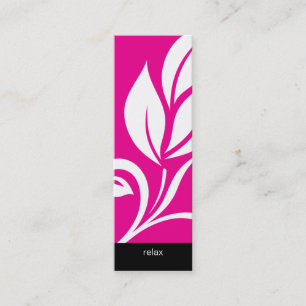 Salon Bladwijzer Spa bold leaf bloemroze Mini Visitekaartje