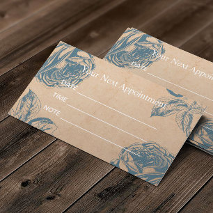 Salon Blue Roos Floral Benoeming Afsprakenkaartje