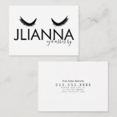 Salon Bold Eyelashes Carte de visite noir blanc (Devant / Derrière)