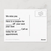 Salon Briefkaart, Sjabloon Briefkaart (Achterkant)