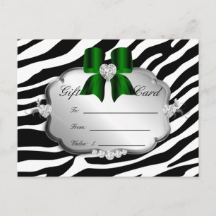 Salon Briefkaart Zebra Jewels Bow Green