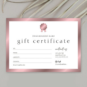 Salon Bronze Rose Gold Effect Cadeaubon