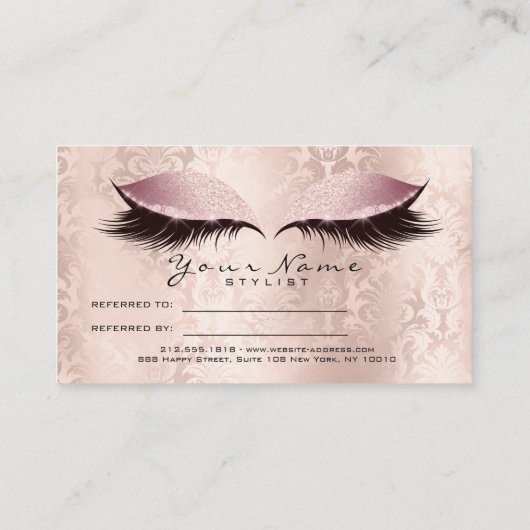 Salon Carte de référence Damask Maquillage rose La (Dos)