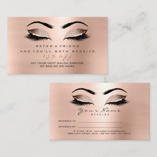 Salon Carte de référence Parties scintillant Rose (Devant / Derrière)