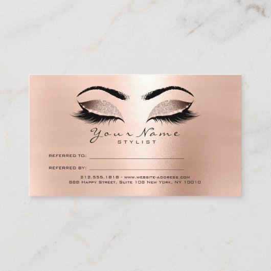 Salon Carte de référence Parties scintillant Rose  (Dos)