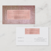 Salon Carte de référence Rose rose or brosse métal (Devant / Derrière)