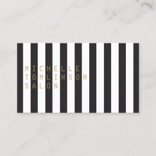 Salon Carte de visite à rayures noir et blanc