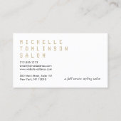 Salon Carte de visite à rayures noir et blanc (Dos)