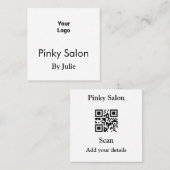 Salon carte de visite ajouter votre logo Q R code  (Devant / Derrière)