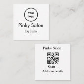 Salon carte de visite ajouter votre logo Q R code (Devant / Derrière)