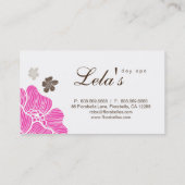 Salon Carte de visite Floral Spa Tropical Hot Pink (Dos)