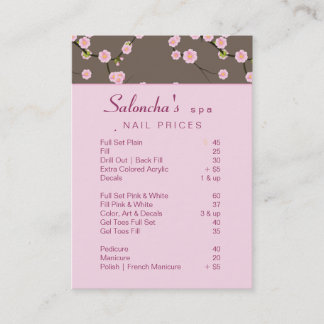 Salon Carte de visite spa cerisier fleur rose 2