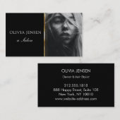 Salon Carte photo moderne carte de visite noir (Devant / Derrière)