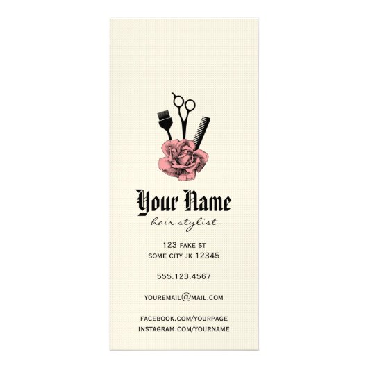 salon chic menu service mod pinkrose ciseaux cheve (Dos)