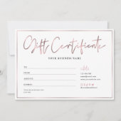 Salon Chic Roos Gold Logo Trendy Gift Certificate (Voorkant)