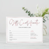 Salon Chic Roos Gold Logo Trendy Gift Certificate (Staand voorkant)