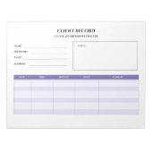 Salon Client Tracking Aangepast Notitieblok (Voorkant)