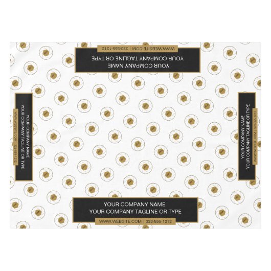 Salon de 52"X70" Nappe Logo Or Blanc (Devant (Horizontal))