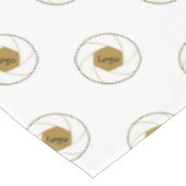 Salon de 52"X70" Nappe Logo Or Blanc (Angle)